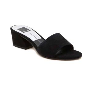 black sandal mules
